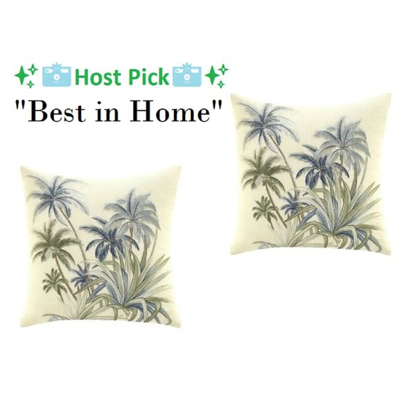 2 TOMMY BAHAMA Serenity Palms Embroidered Pillows